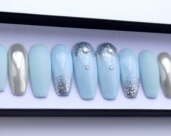 Baby blue nails